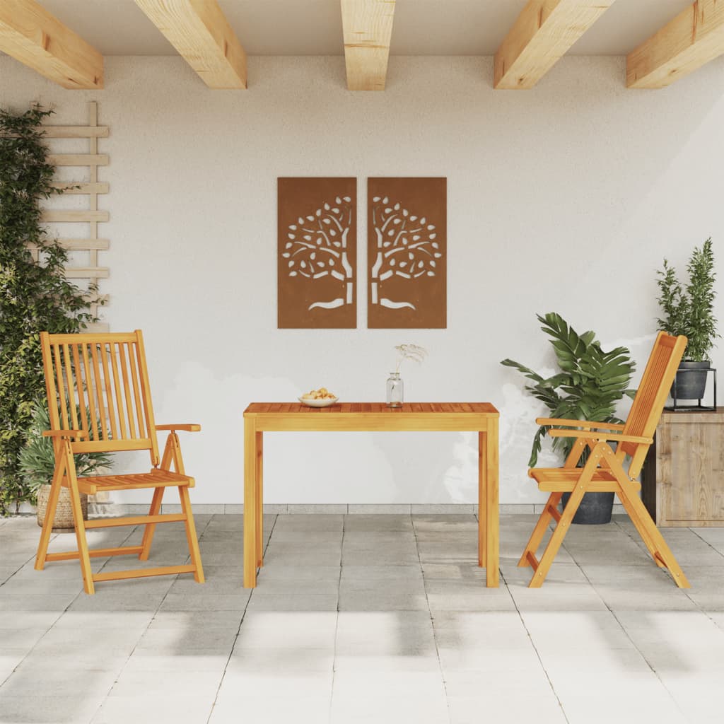 3 Piece Garden Dining Set Solid Wood Acacia - Decor Base