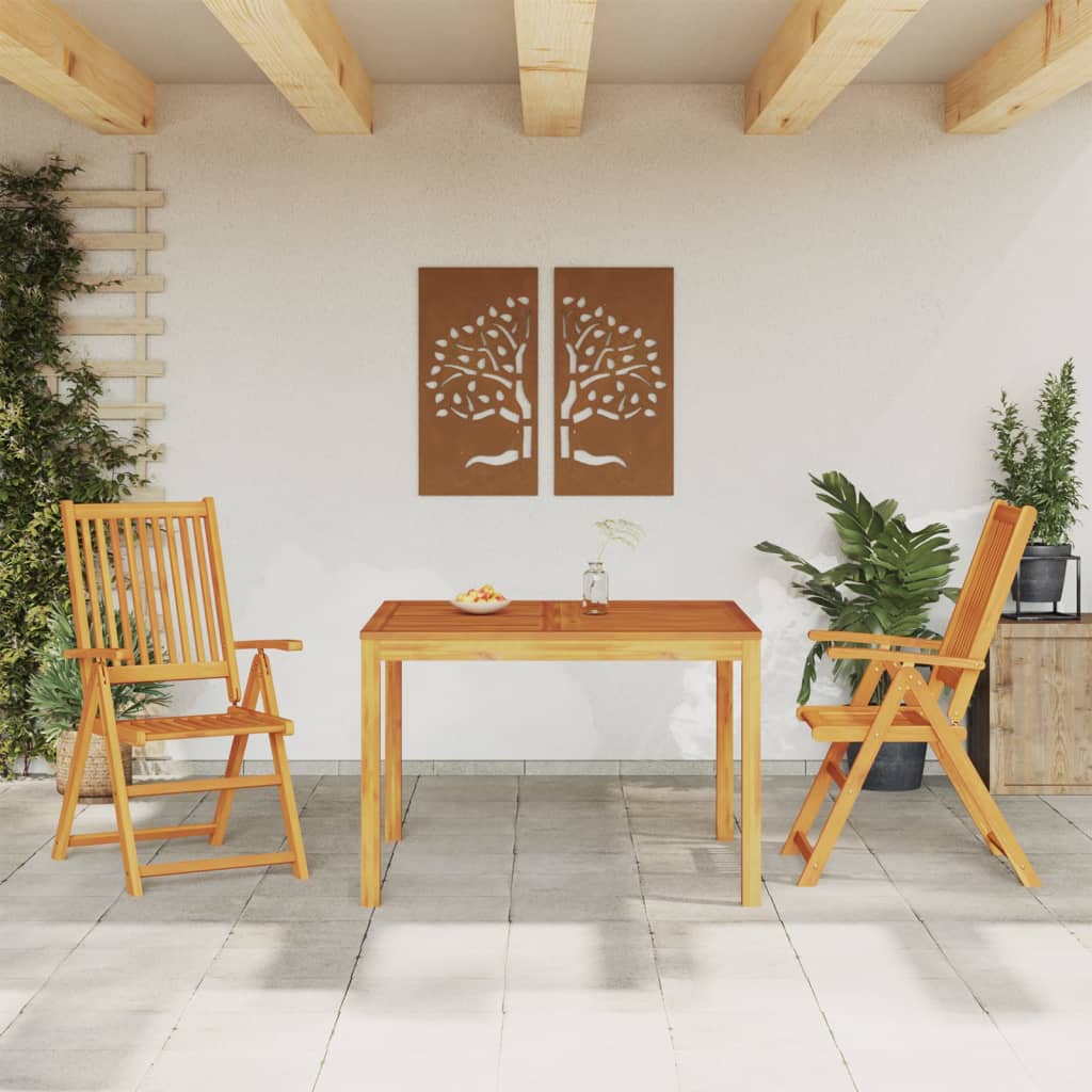 3 Piece Garden Dining Set Solid Wood Acacia - vid-3295255 - Decor Base