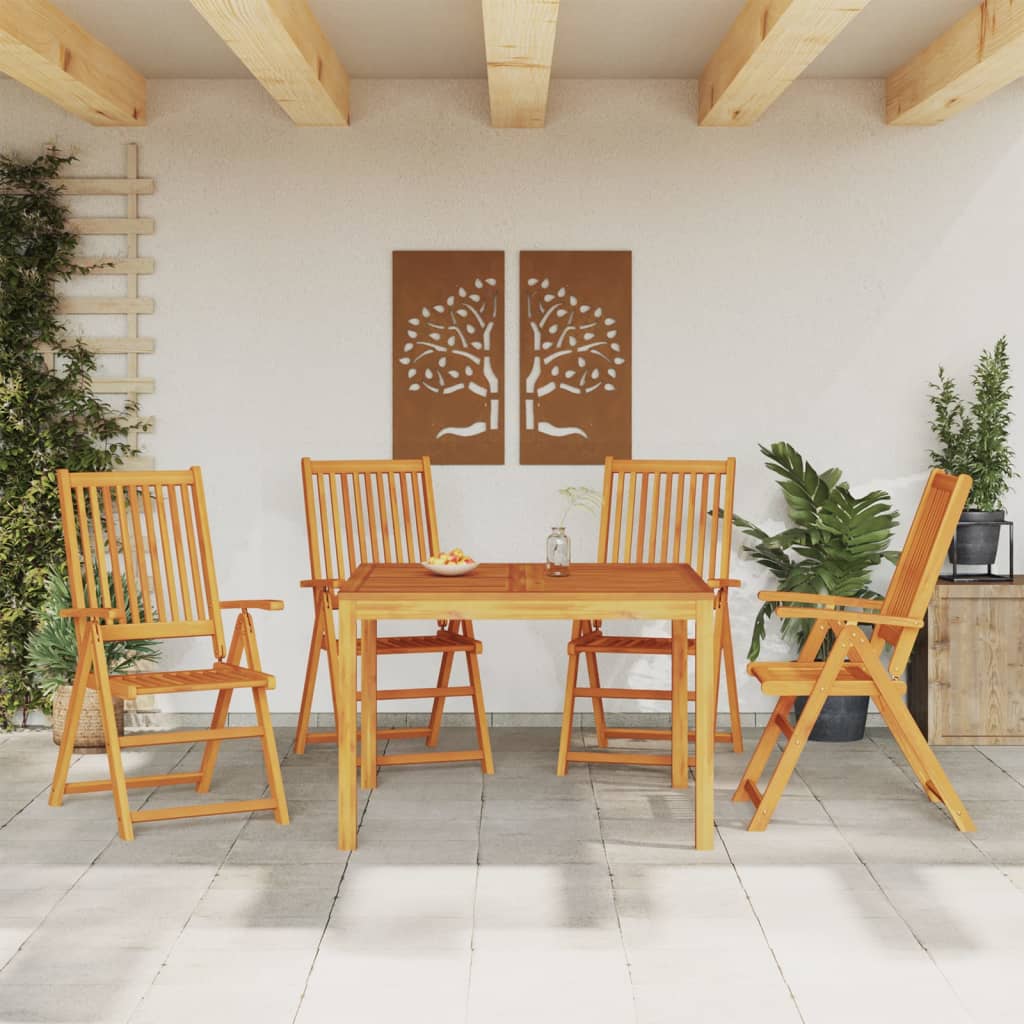 5 Piece Garden Dining Set Solid Wood Acacia - vid-3295256 - Decor Base