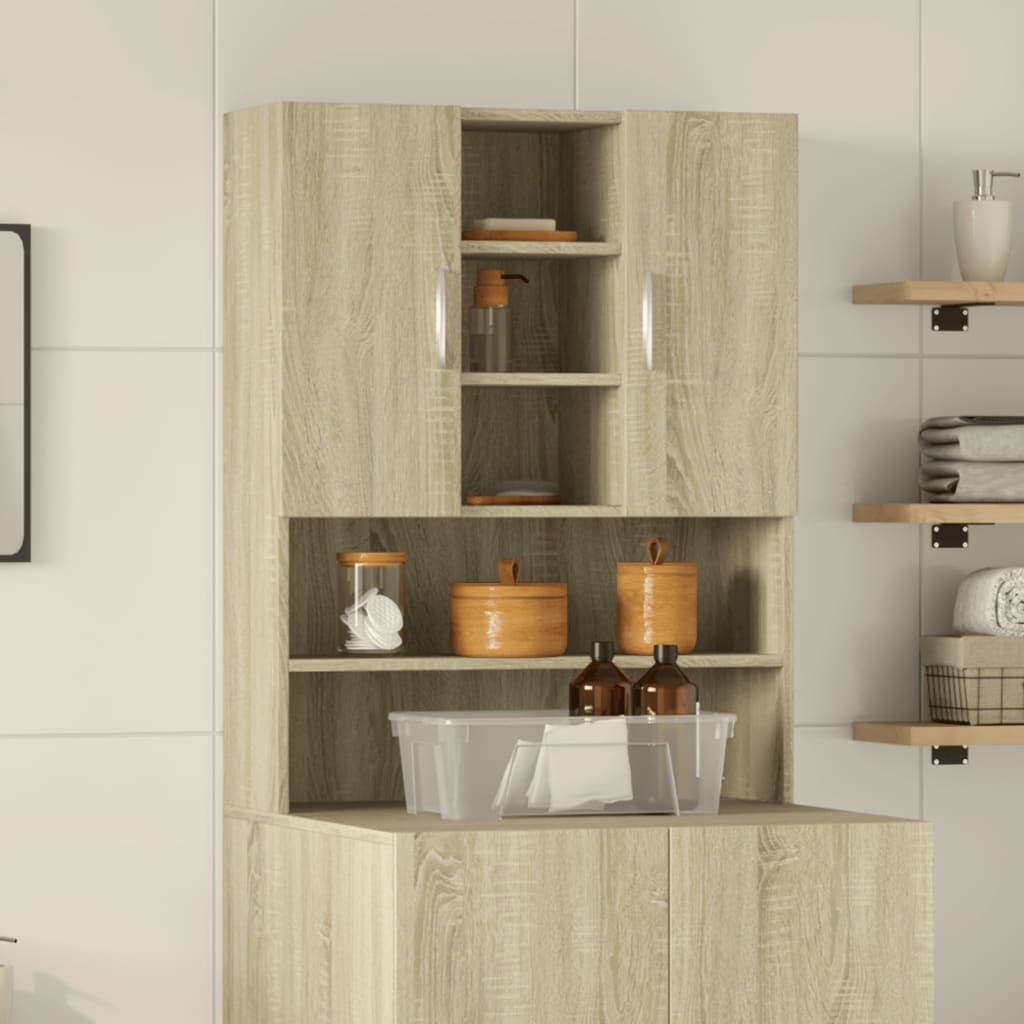 Washing Machine Cabinet Sonoma Oak 70.5x24x90 cm - Direct Imports
