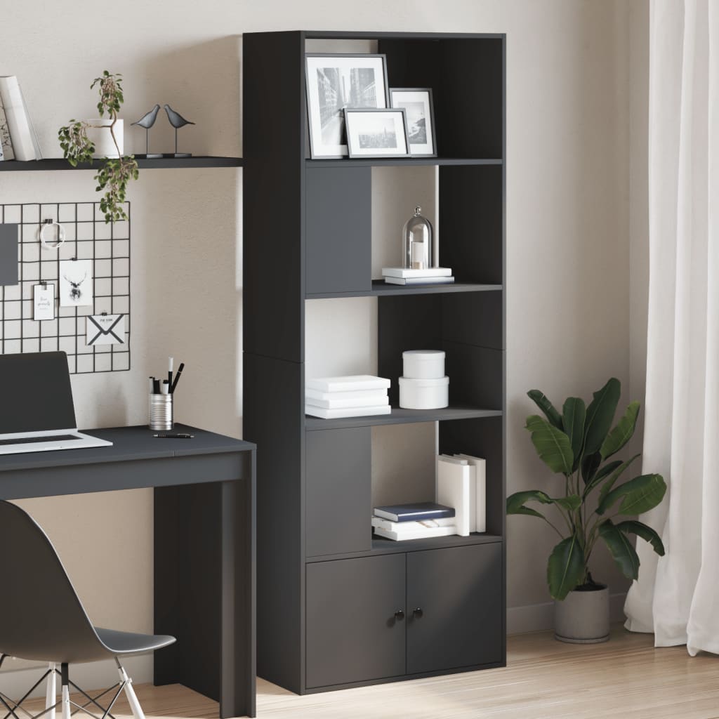 Bookcase Black 70x36x189 cm Engineered Wood - Charlotte Dunes