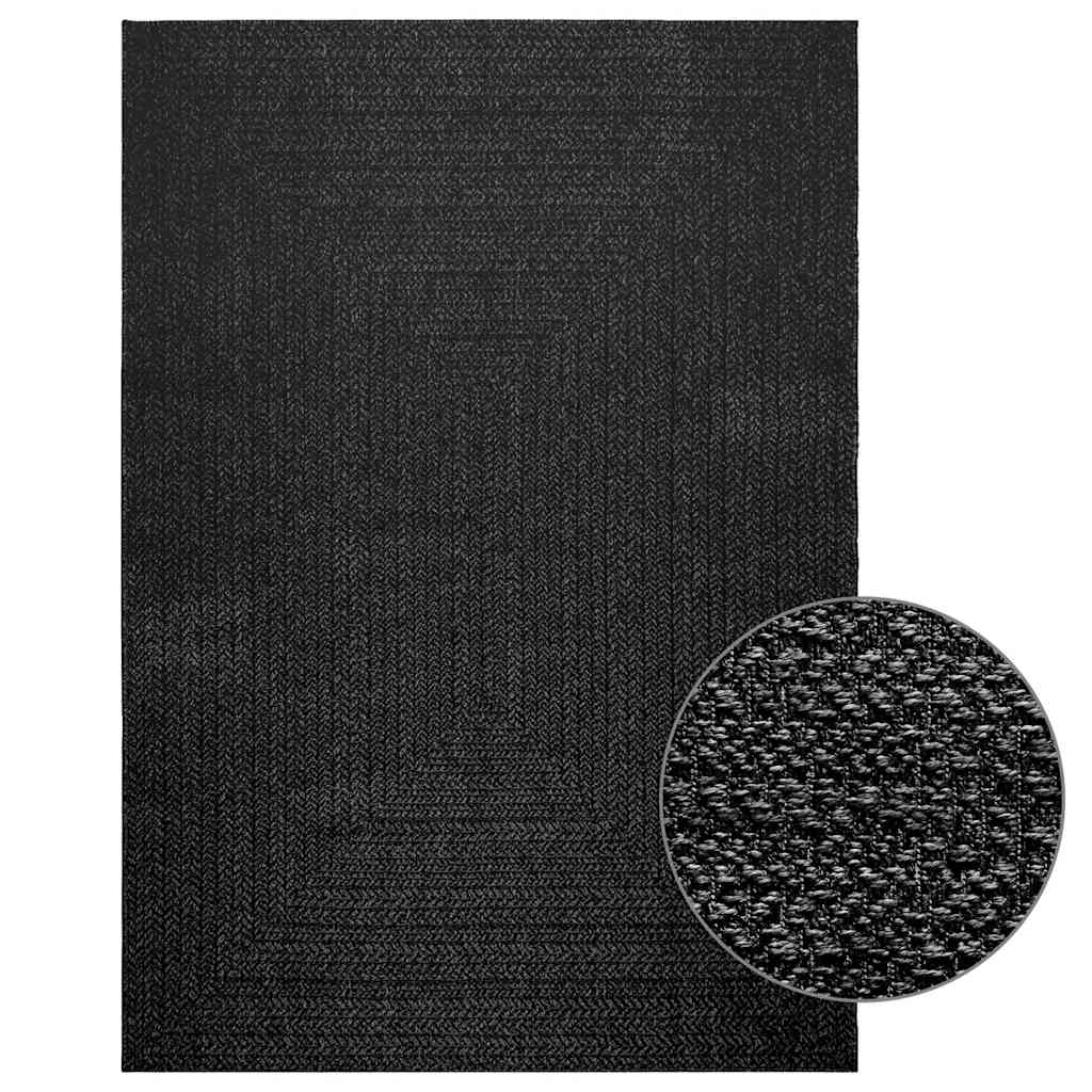 Rug ZIZUR Anthracite 160x230 cm Jute Look Indoor and Outdoor - Decor Base