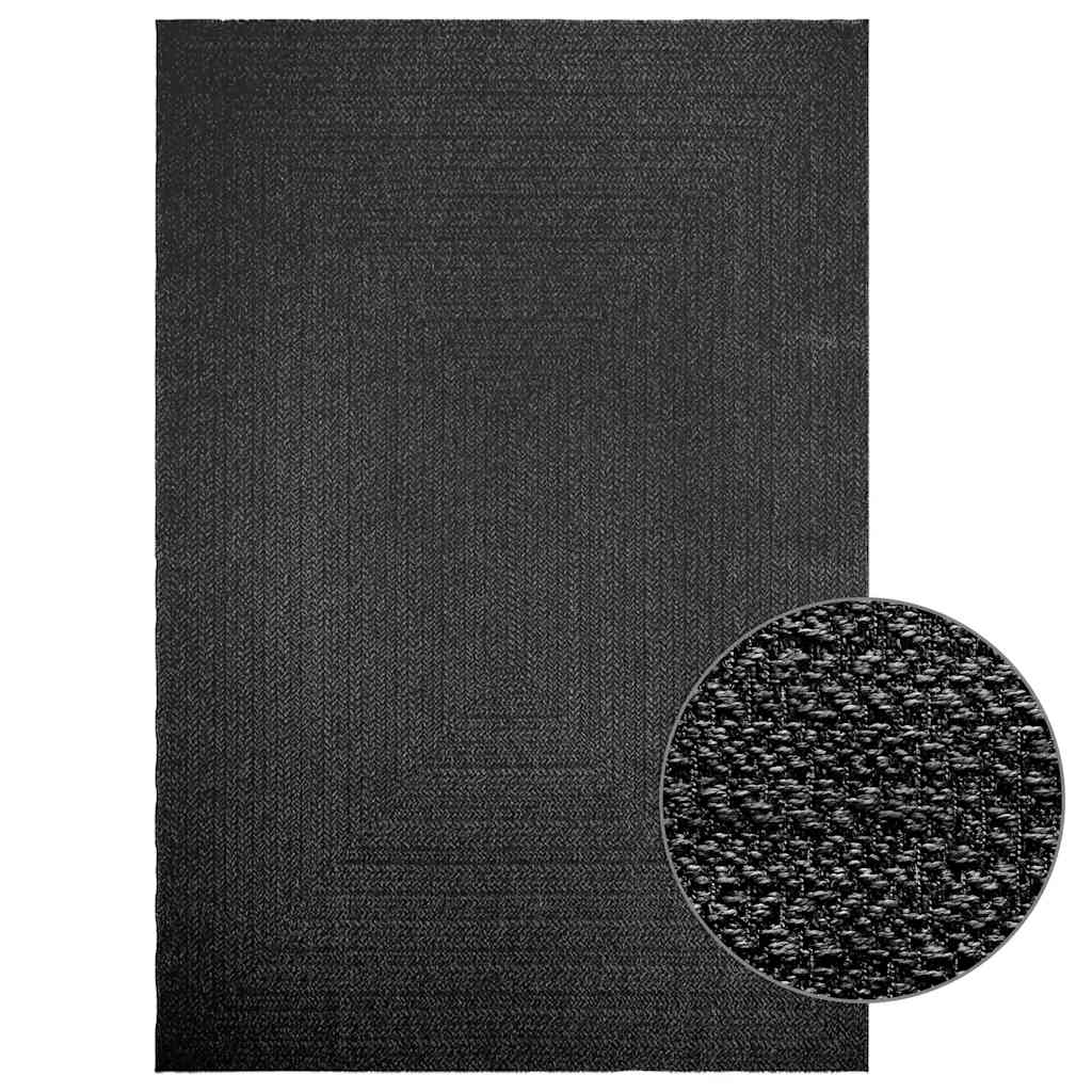 Rug ZIZUR Anthracite 200x290 cm Jute Look Indoor and Outdoor - The Home Maker