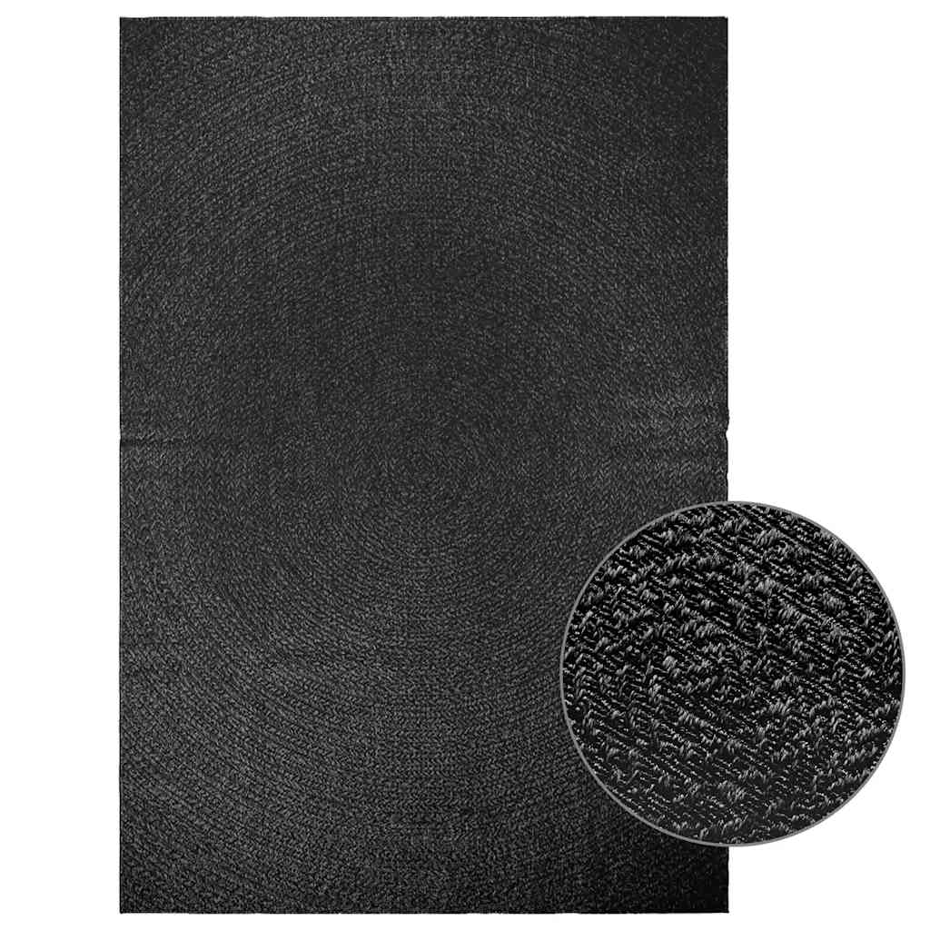 Rug ZIZUR Anthracite 200x290 cm Jute Look Indoor and Outdoor - Decor Base