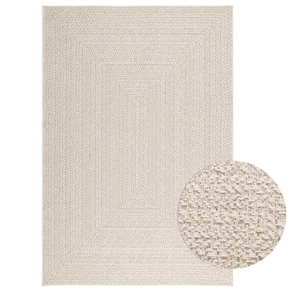 Rug ZIZUR Cream 140x200 cm Jute Look Indoor and Outdoor - Sid & Sam