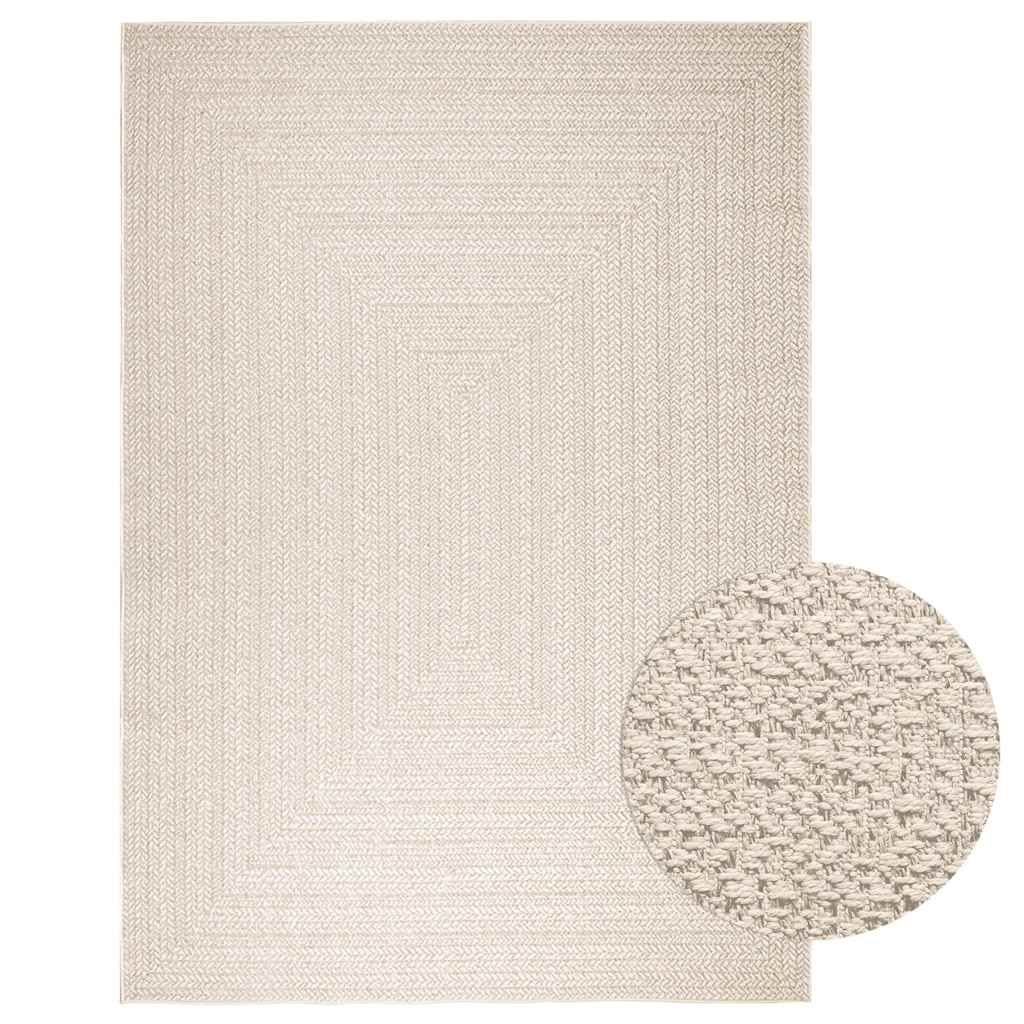 Rug ZIZUR Cream 200x290 cm Jute Look Indoor and Outdoor - Merlin Deals
