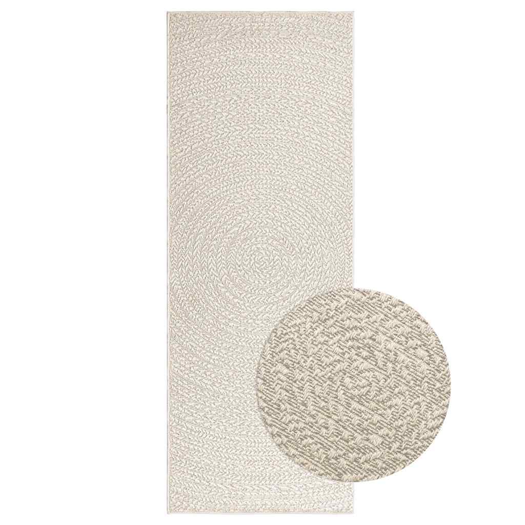Rug ZIZUR Cream 80x200 cm Jute Look Indoor and Outdoor - All Things Good