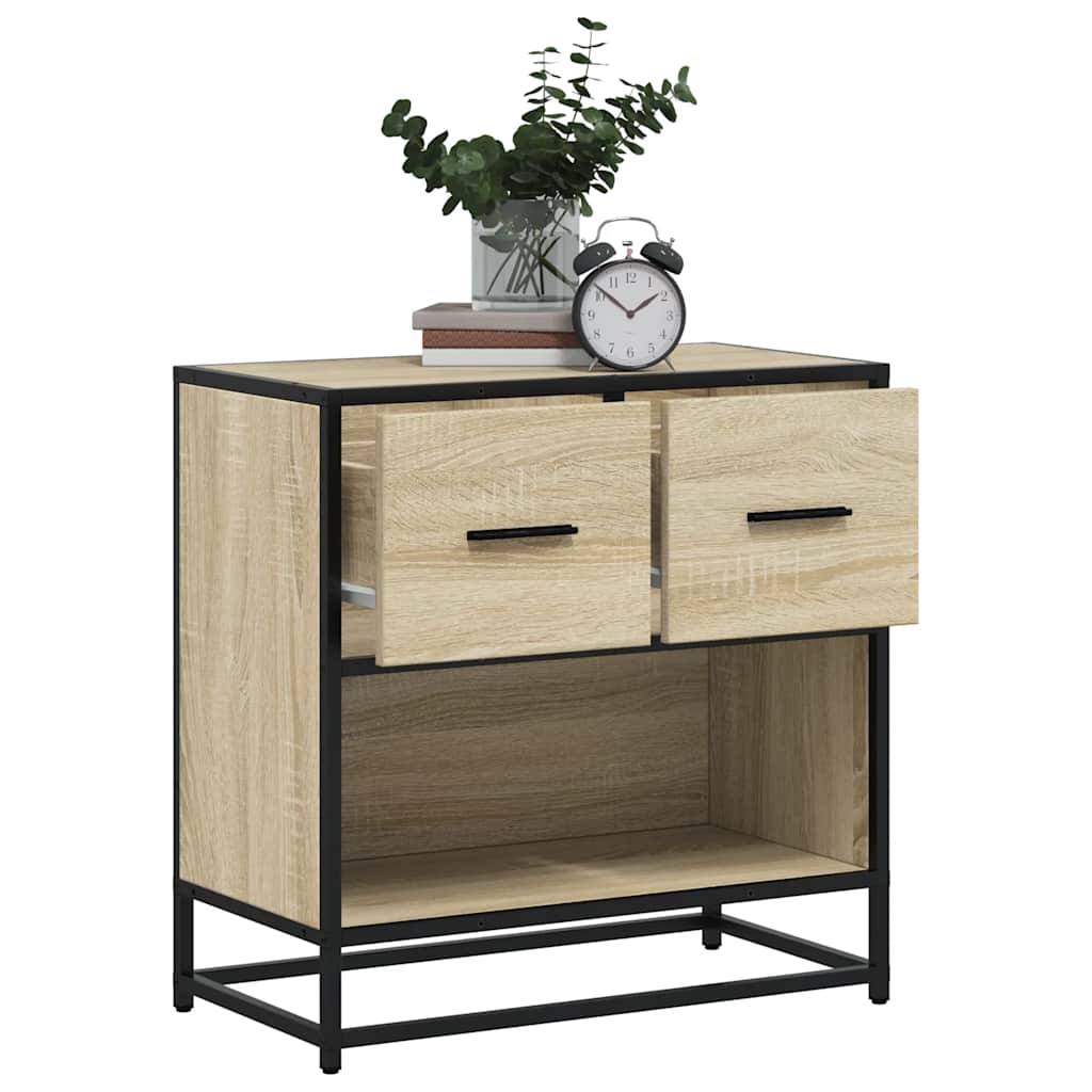 Bedside Cabinet Sonoma Oak 60x31x60 cm Engineered Wood and Metal - Tyrell & Tyrell