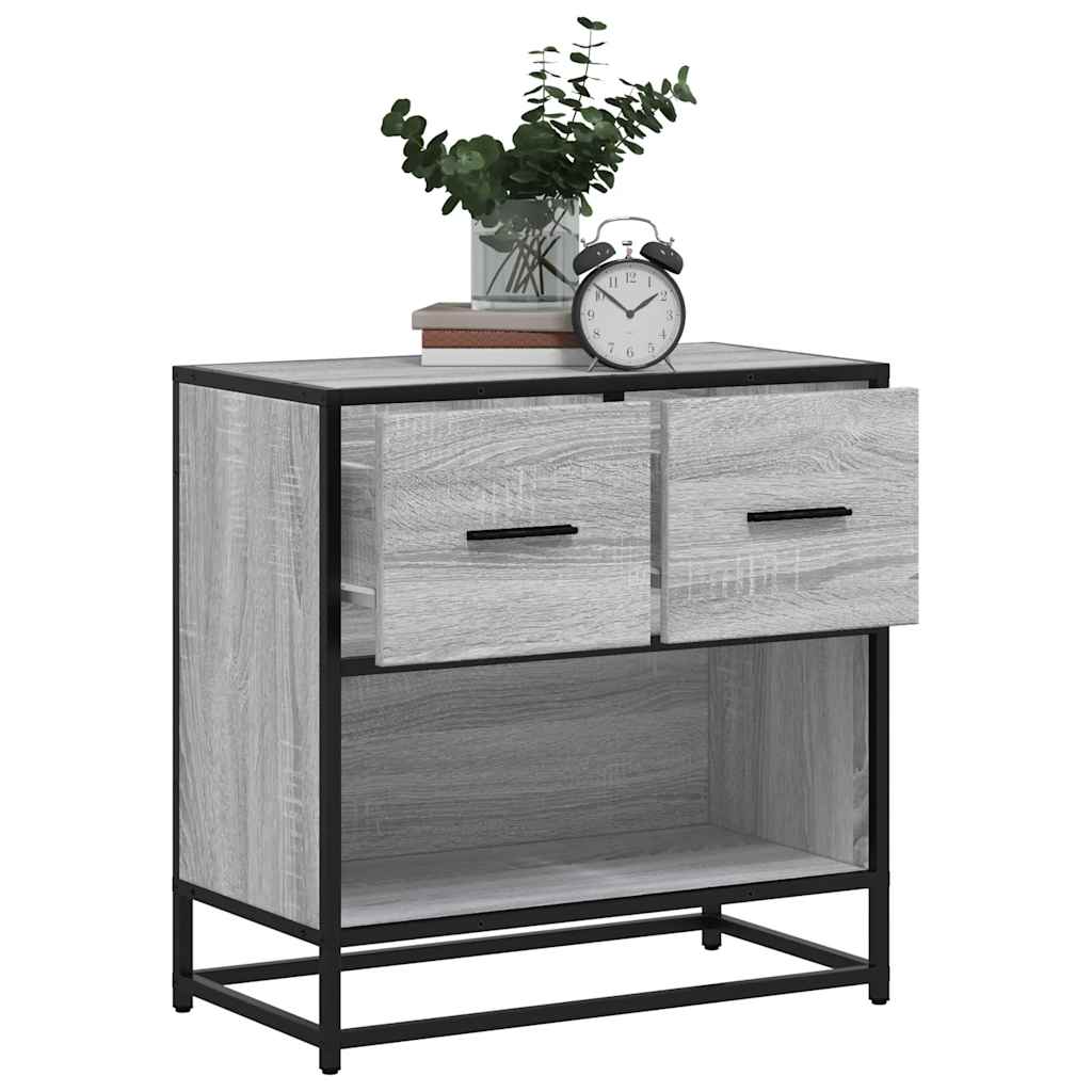 Bedside Cabinet Grey Sonoma 60x31x60 cm Engineered Wood and Metal - Sid & Sam