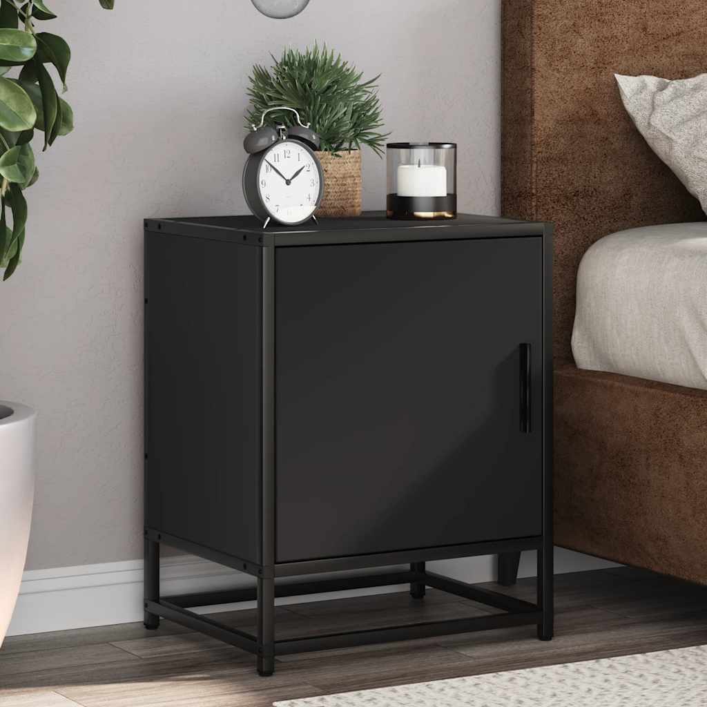 Bedside Cabinets 2 pcs Black 40x31x50 cm Engineered Wood and Metal - Sid & Sam