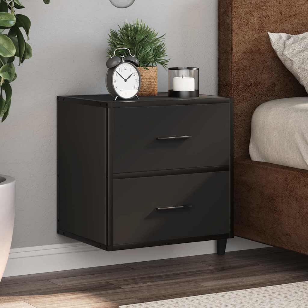Wall-mounted Bedside Cabinet Black 40x31x39.5 cm - The Home Maker
