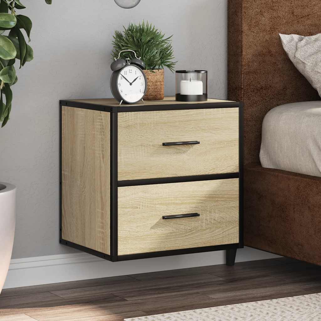 Wall-mounted Bedside Cabinet Sonoma Oak 40x31x39.5 cm - Sid & Sam
