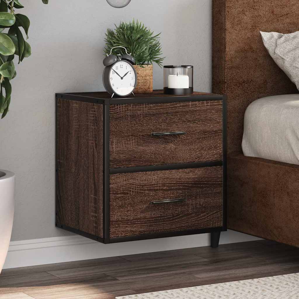 Wall-mounted Bedside Cabinet Brown Oak 40x31x39.5 cm - Discount Dealers