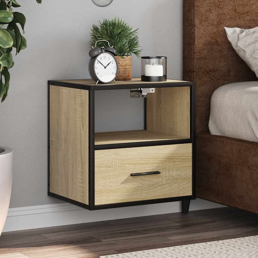 Wall-mounted Bedside Cabinet Sonoma Oak 40x31x39.5 cm - Decor Base