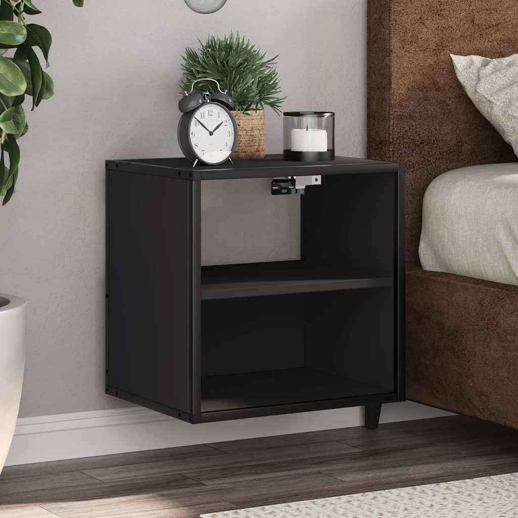 Wall-mounted Bedside Cabinet Black 40x31x39.5 cm - Charlotte Dunes