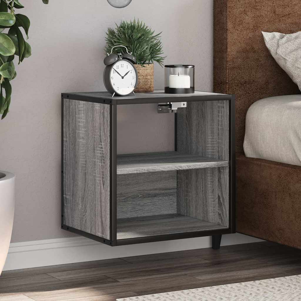 Wall-mounted Bedside Cabinet Grey Sonoma 40x31x39.5 cm - Merlin Deals