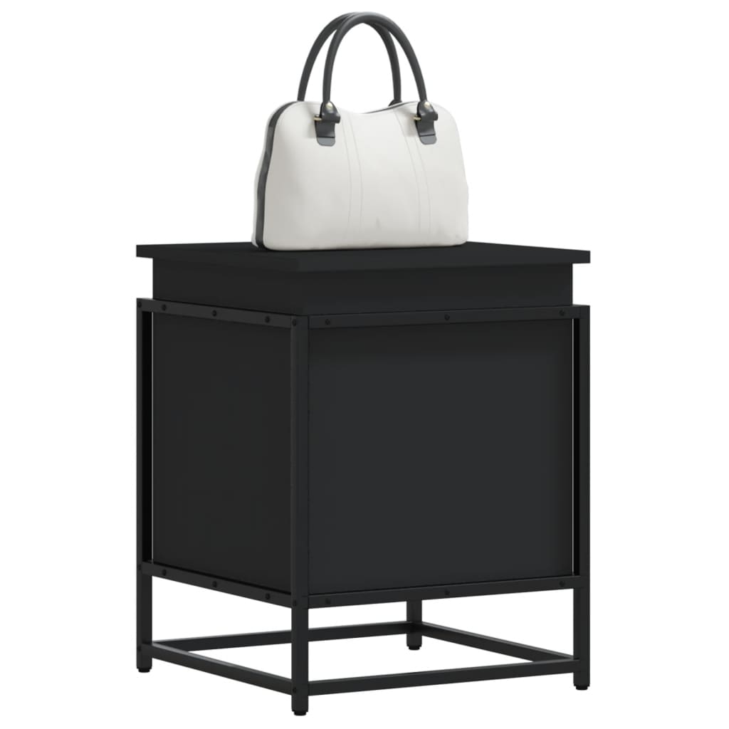 Storage Box with Lid Black 40x40x51.5 cm Engineered Wood - Merlin Deals