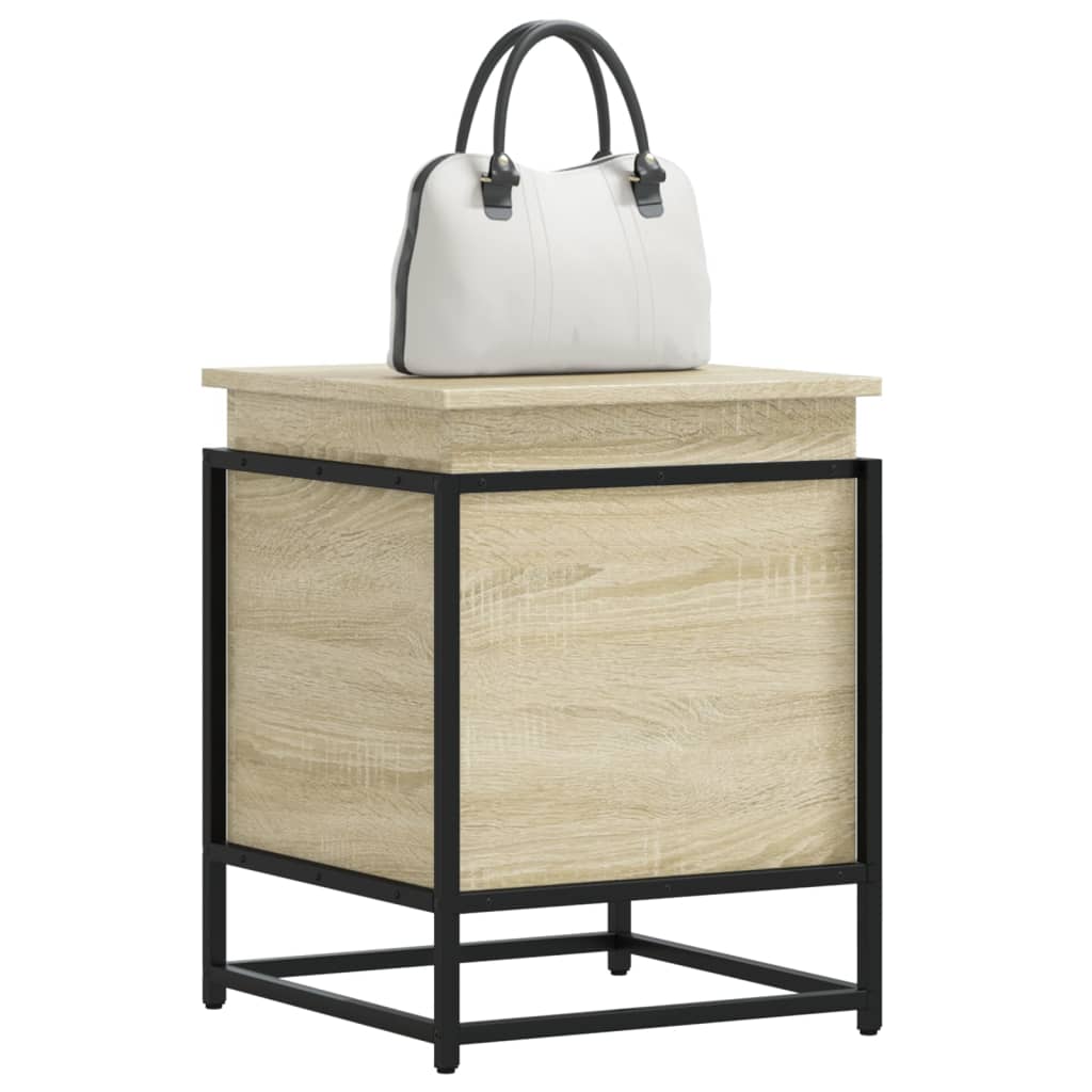 Storage Box with Lid Sonoma Oak 40x40x51.5 cm Engineered Wood - R and M Furniture
