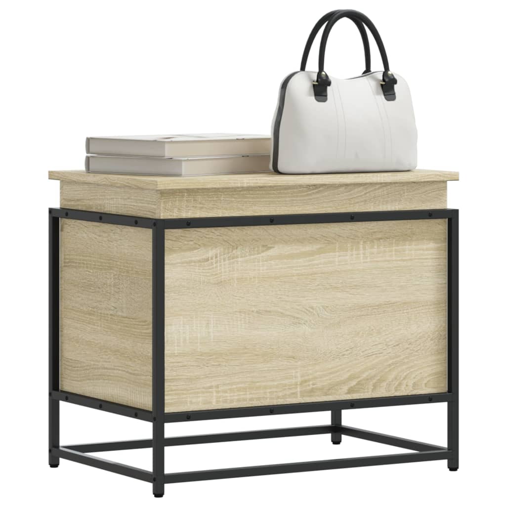 Storage Box with Lid Sonoma Oak 60x40x51.5 cm Engineered Wood - Design Hut