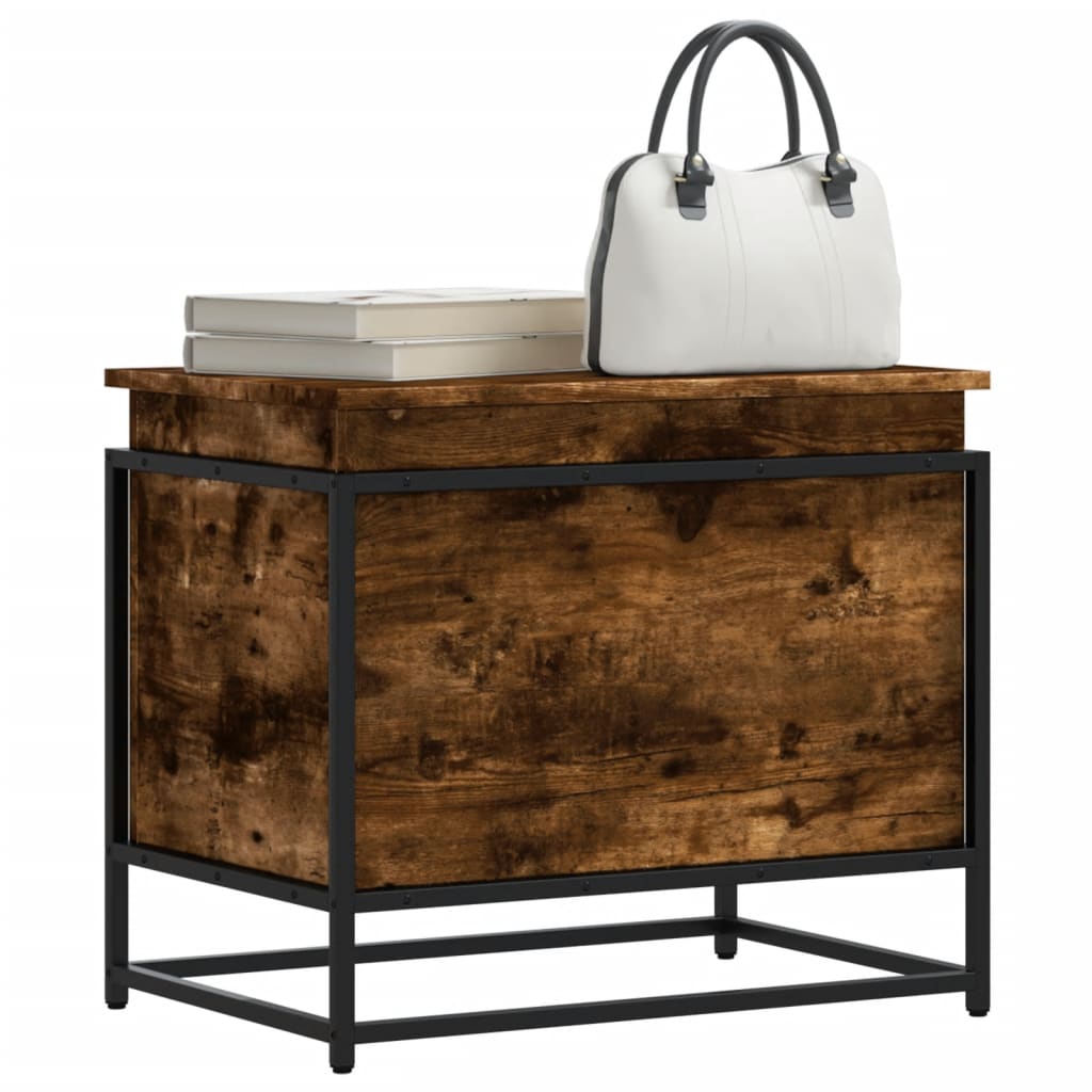 Storage Box with Lid Smoked Oak 60x40x51.5 cm Engineered Wood - Millennium Furniture
