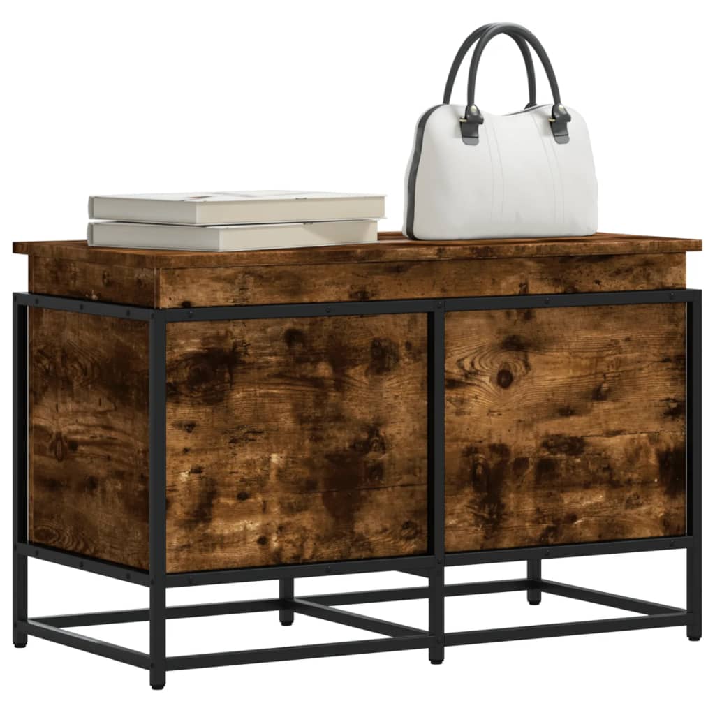 Storage Box with Lid Smoked Oak 80x40x51.5 cm Engineered Wood - Style and Chic