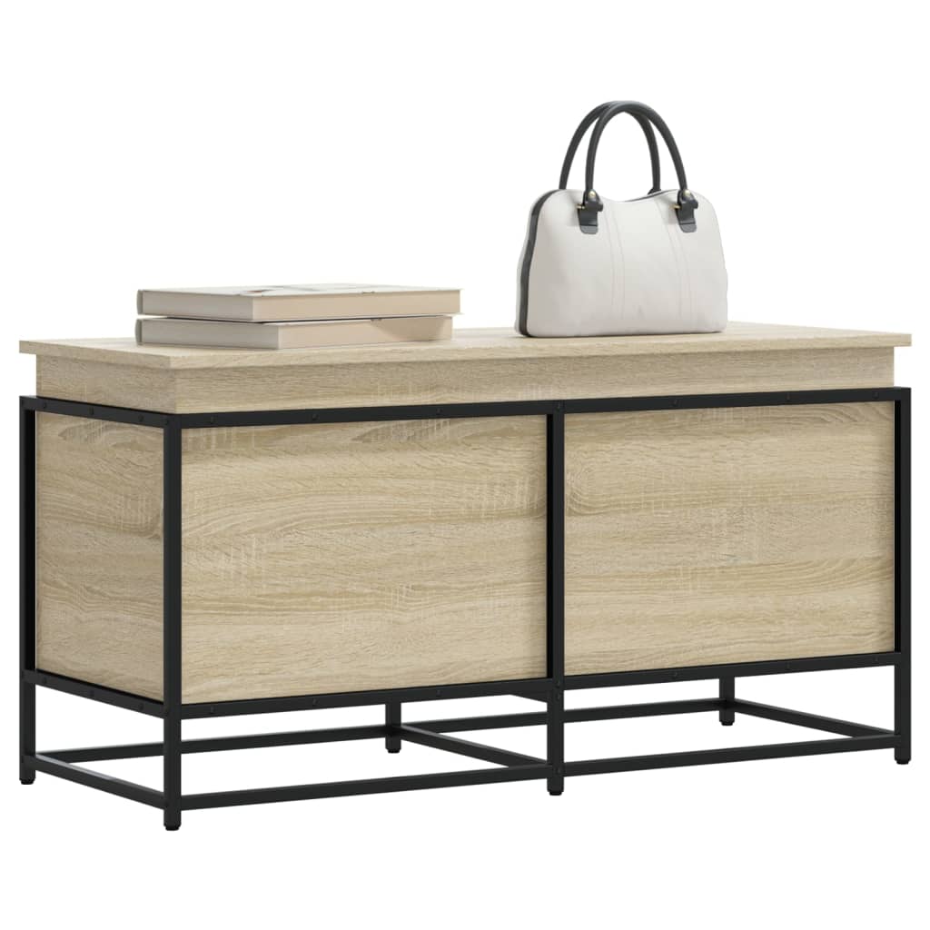 Storage Box with Lid Sonoma Oak 100x40x51.5 cm Engineered Wood - Discount Dealers