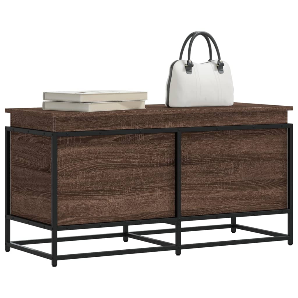 Storage Box with Lid Brown Oak 100x40x51.5 cm Engineered Wood - Discount Dealers