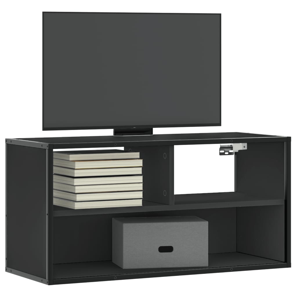 TV Cabinet Black 80x31x39.5 cm Engineered Wood and Metal - Sid & Sam