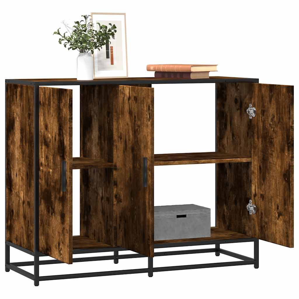 Sideboard Smoked Oak 94x35x76 cm Engineered Wood - Decor Base