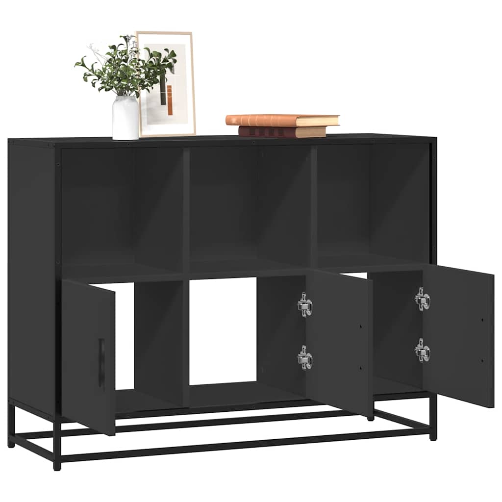 Sideboard Black 100x35x76 cm Engineered Wood - Merkel Designers