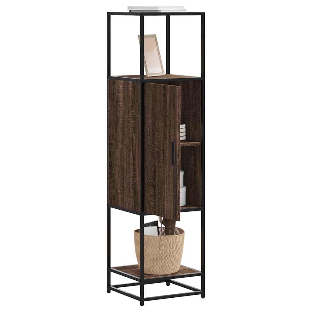 Highboard Brown Oak 35.5x35x139 cm Engineered Wood and Metal - All Things Good
