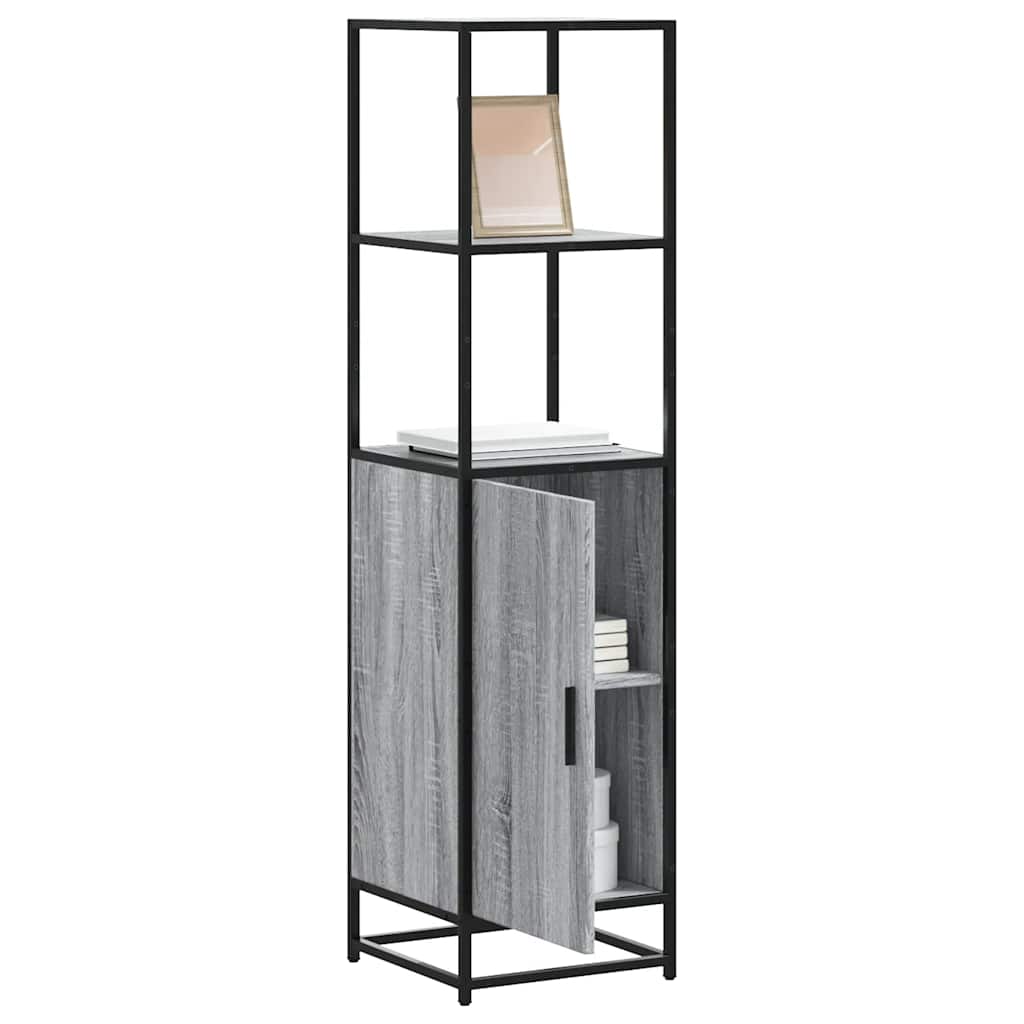 Highboard Grey Sonoma 35.5x35x139 cm Engineered Wood and Metal - All Things Good