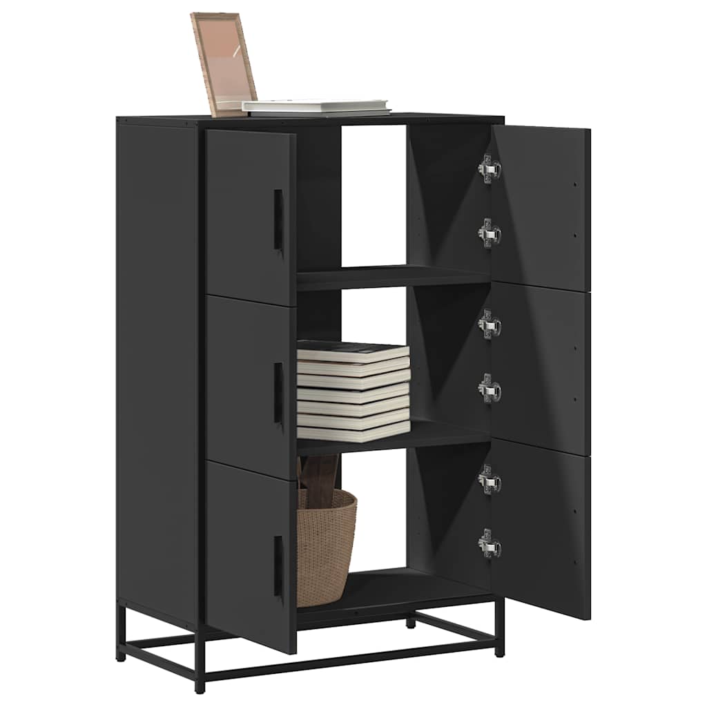 Highboard Black 68x35x106.5 cm Engineered Wood and Metal - Decor Base