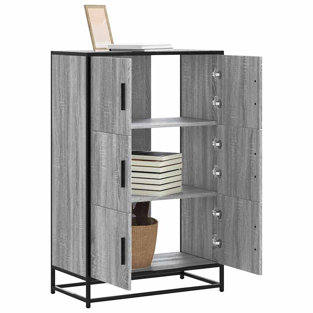 Highboard Grey Sonoma 68x35x106.5 cm Engineered Wood and Metal - Decor Base