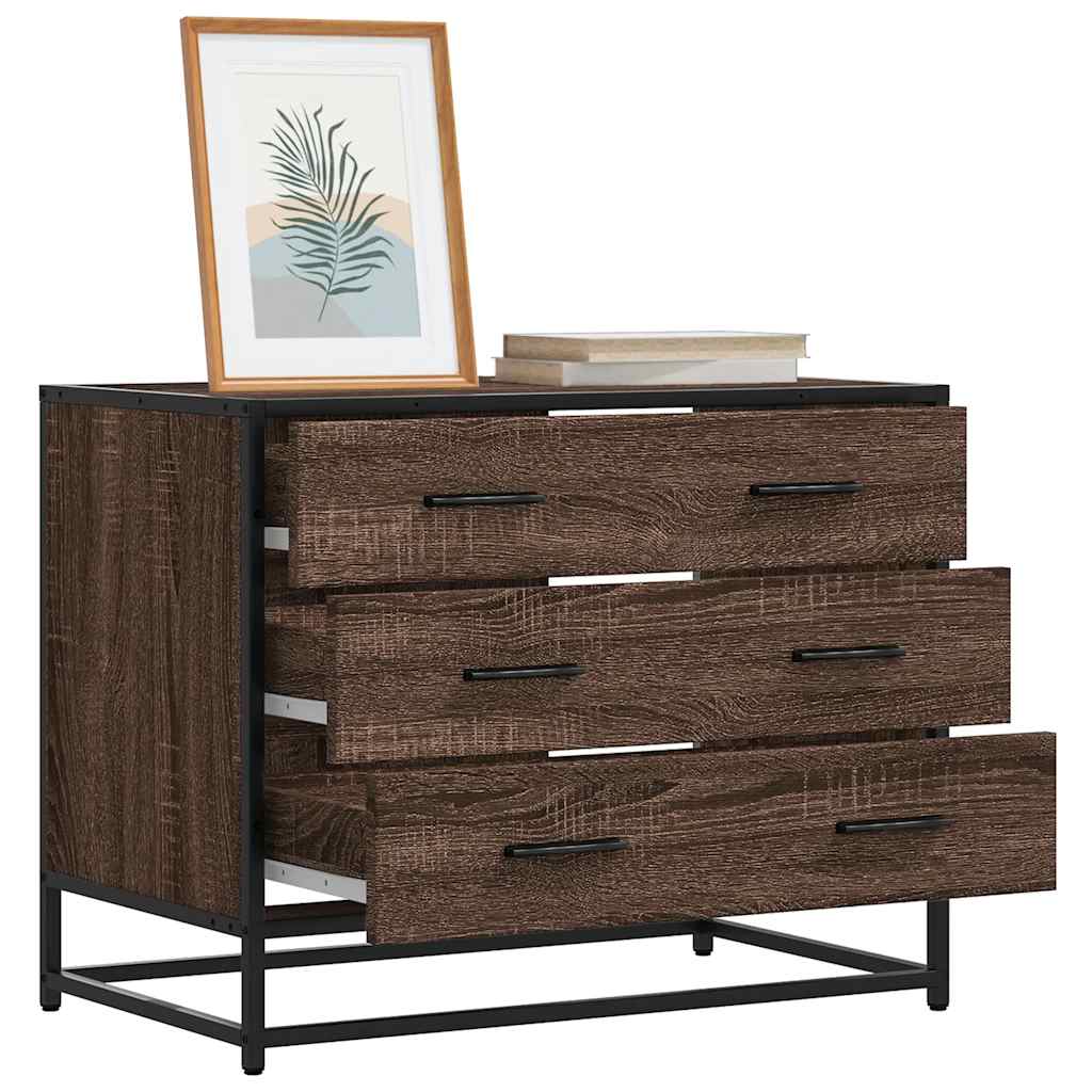 OKWAR I Oak Finish Chest of Drawers - Medium-sized, 3 Drawers - Decor Base
