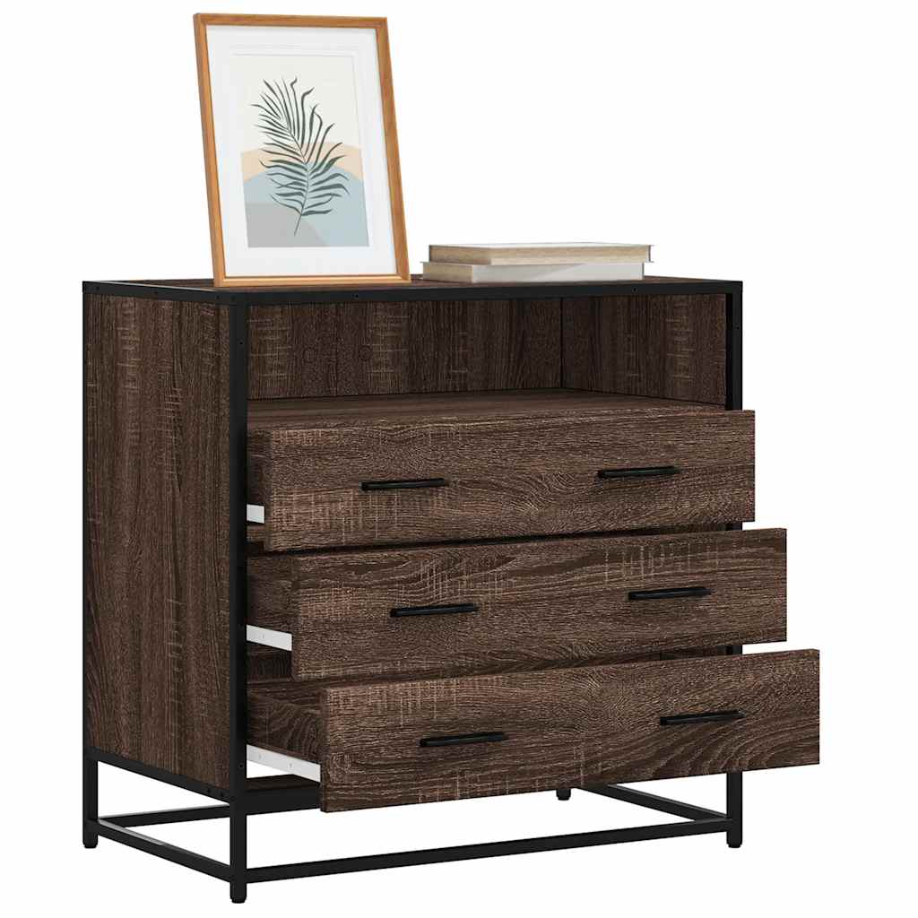 LIANA I Oak Finish Chest of Drawers - Medium-sized, 3 Drawers - Decor Base