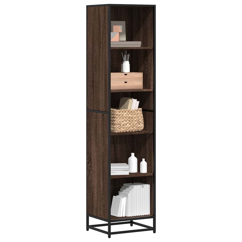 Book Cabinet Brown Oak 40x35x170.5 cm Engineered Wood - Decor Base