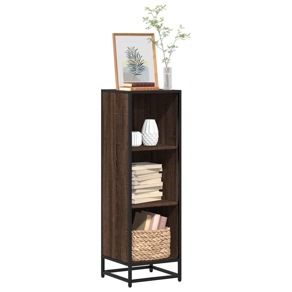 Book Cabinet Brown Oak 33.5x33x107.5 cm Engineered Wood - Decor Base
