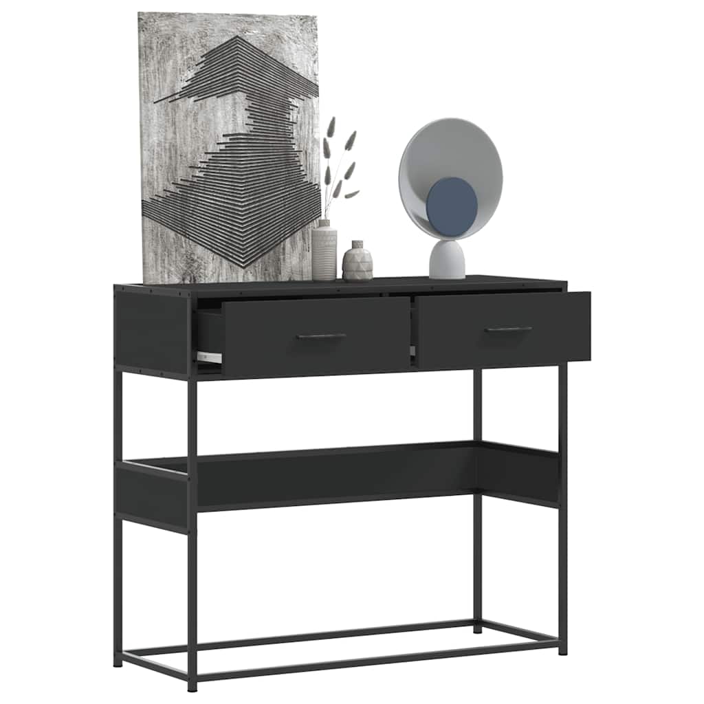 Console Table Black 90x35x80 cm Engineered Wood - Sid & Sam