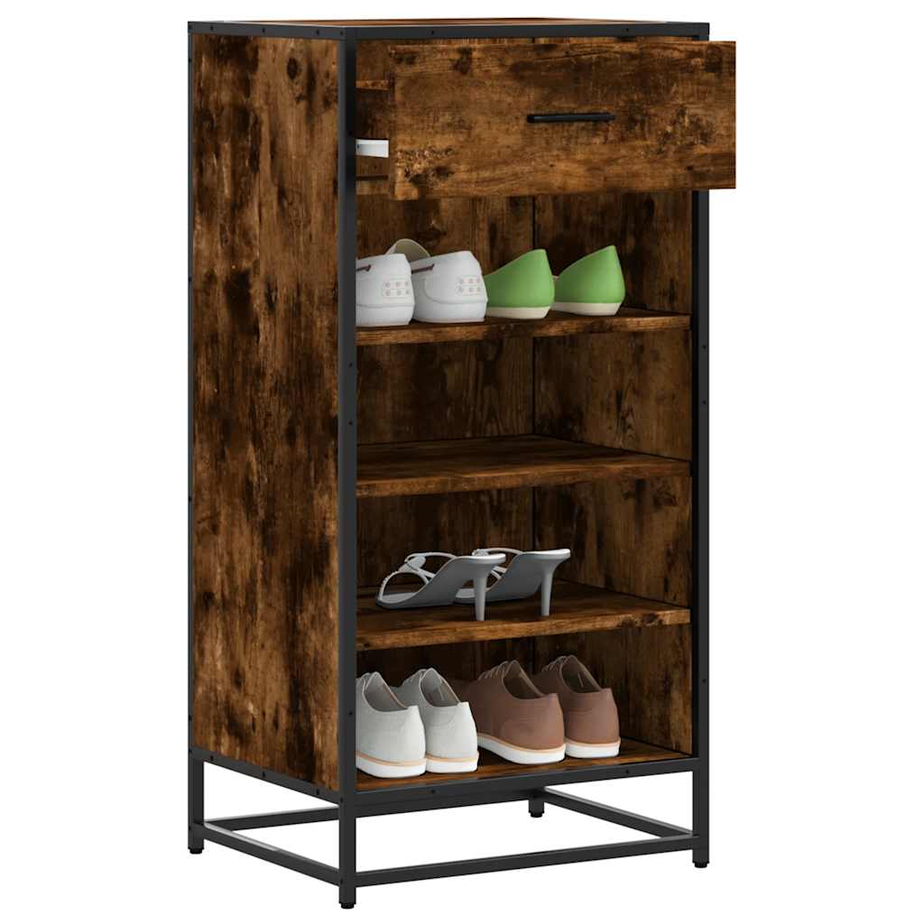 OUTLAW Tall Shoe Rack Smoked Oak - R and M Furniture