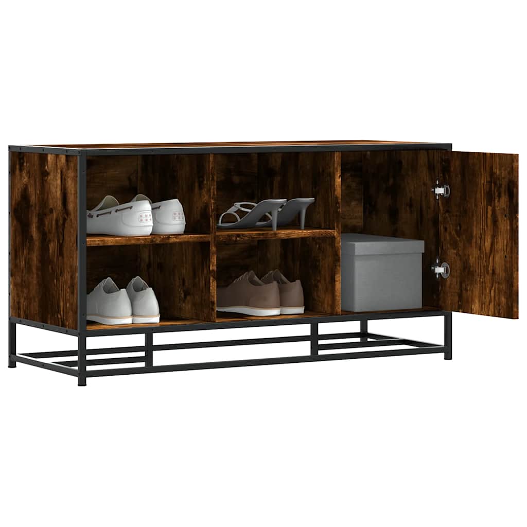 FRONTIER Medium Shoe Bench Smoked Oak - Millennium Furniture