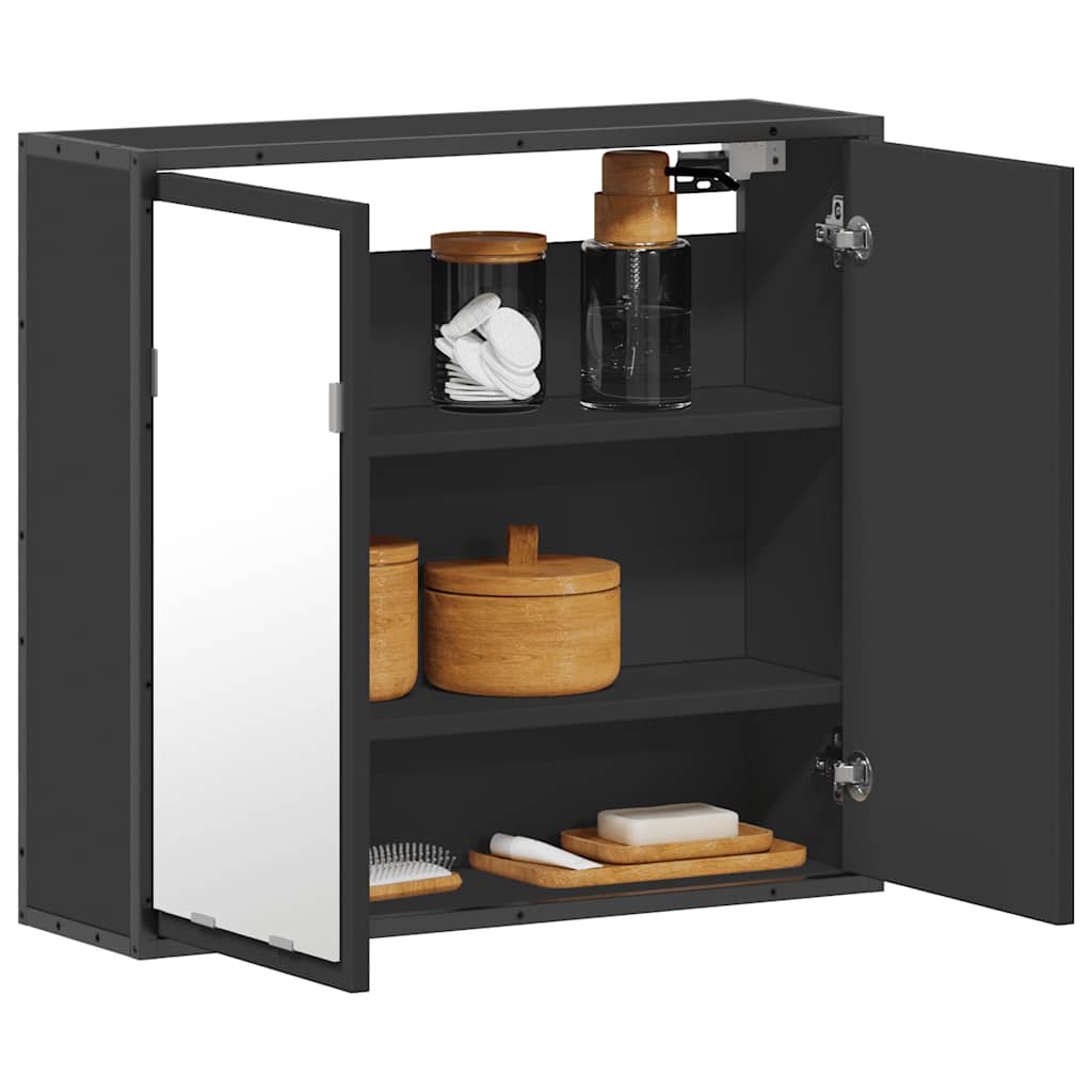 Bathroom Mirror Cabinet Black 65x20x60 cm Engineered Wood - All Things Good