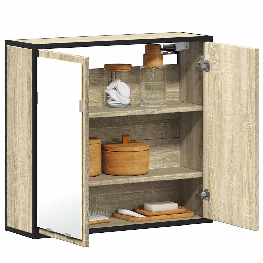 Bathroom Mirror Cabinet Sonoma Oak 65x20x60 cm Engineered Wood - All Things Good