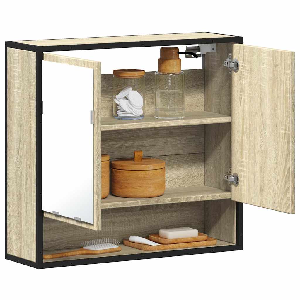Bathroom Mirror Cabinet Sonoma Oak 65x20x60 cm Engineered Wood - Unbeatable Bargains
