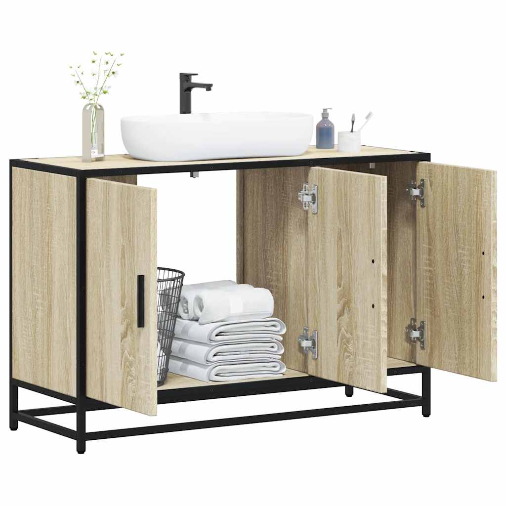 Bathroom Sink Cabinet Sonoma Oak 90x33x60 cm Engineered Wood - Millennium Furniture