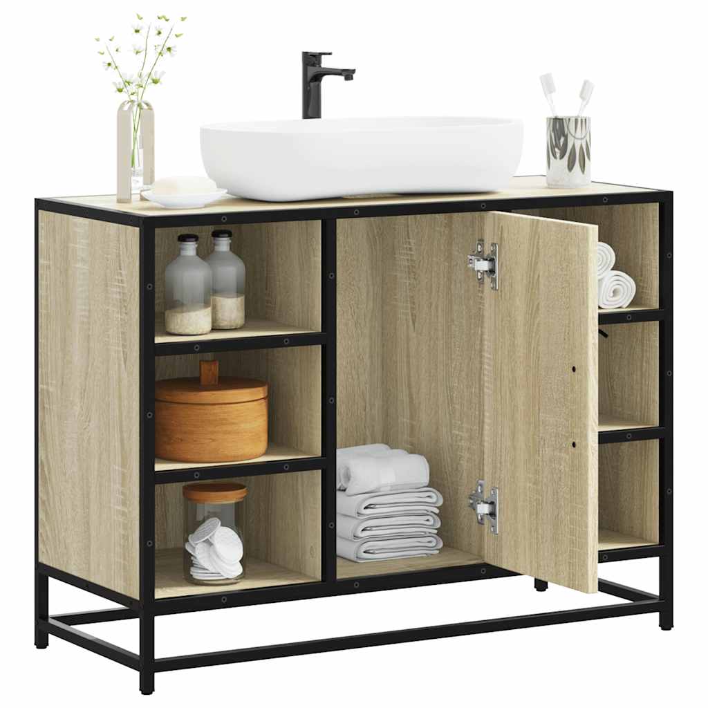 Bathroom Sink Cabinet Sonoma Oak 80x33x60 cm Engineered Wood - Merlin Deals