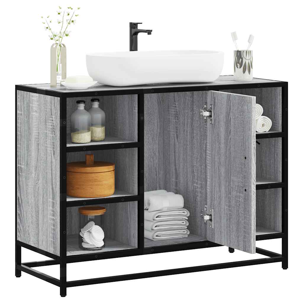 Bathroom Sink Cabinet Grey Sonoma 80x33x60 cm Engineered Wood - Millennium Furniture