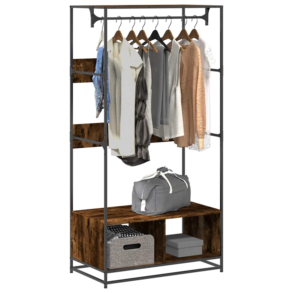 Wardrobe Smoked Oak 90x50x180 cm Engineered Wood - Millennium Furniture