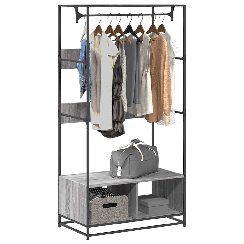 Wardrobe Grey Sonoma 90x50x180 cm Engineered Wood - Discount Dealers