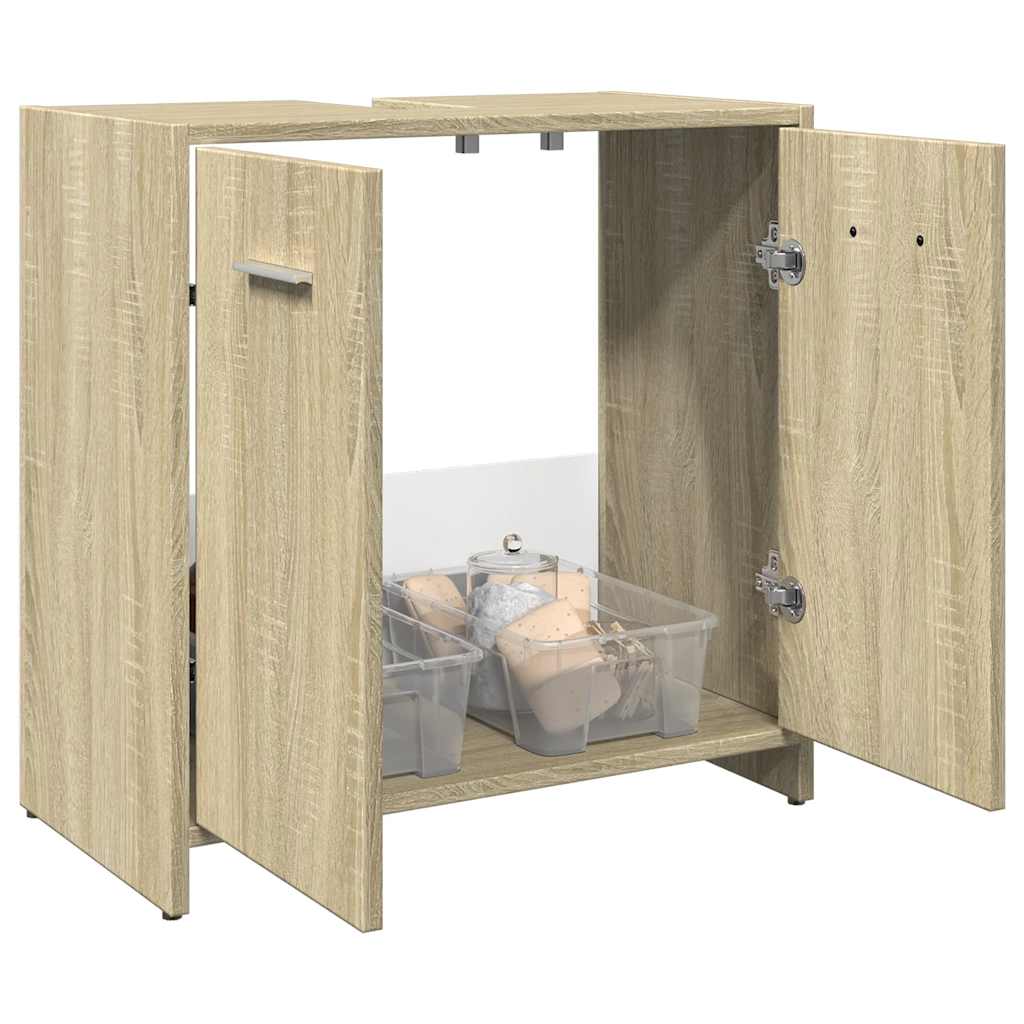 Bathroom Sink Cabinet Sonoma Oak 60x33x60 cm Engineered Wood - Discount Dealers